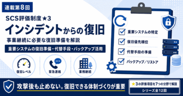 【SCS評価制度★3徹底解説 第8回】「インシデントからの復旧」とは？事業継続に必要な復旧準備を解説